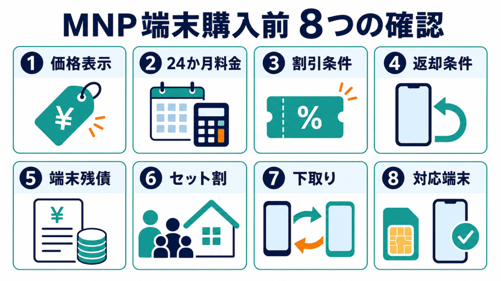 MNPでスマホを購入する前に確認する8項目