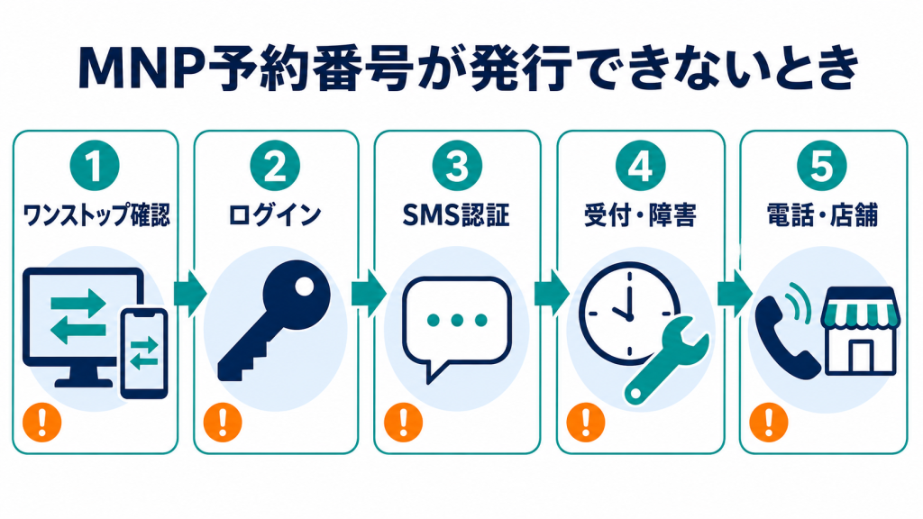 MNP予約番号が発行できないときの確認順序